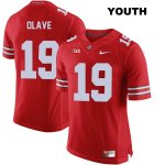Youth NCAA Ohio State Buckeyes Chris Olave #19 College Stitched Authentic Nike Red Football Jersey DB20U03XF